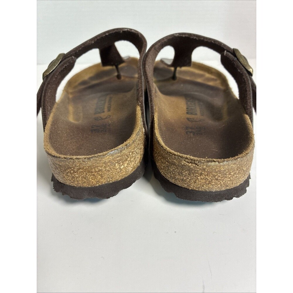 Birkenstock Gizeh Bronze Brown Leather Thong Strap Sandals Women Sz 37 Us 7 - Picture 5 of 11